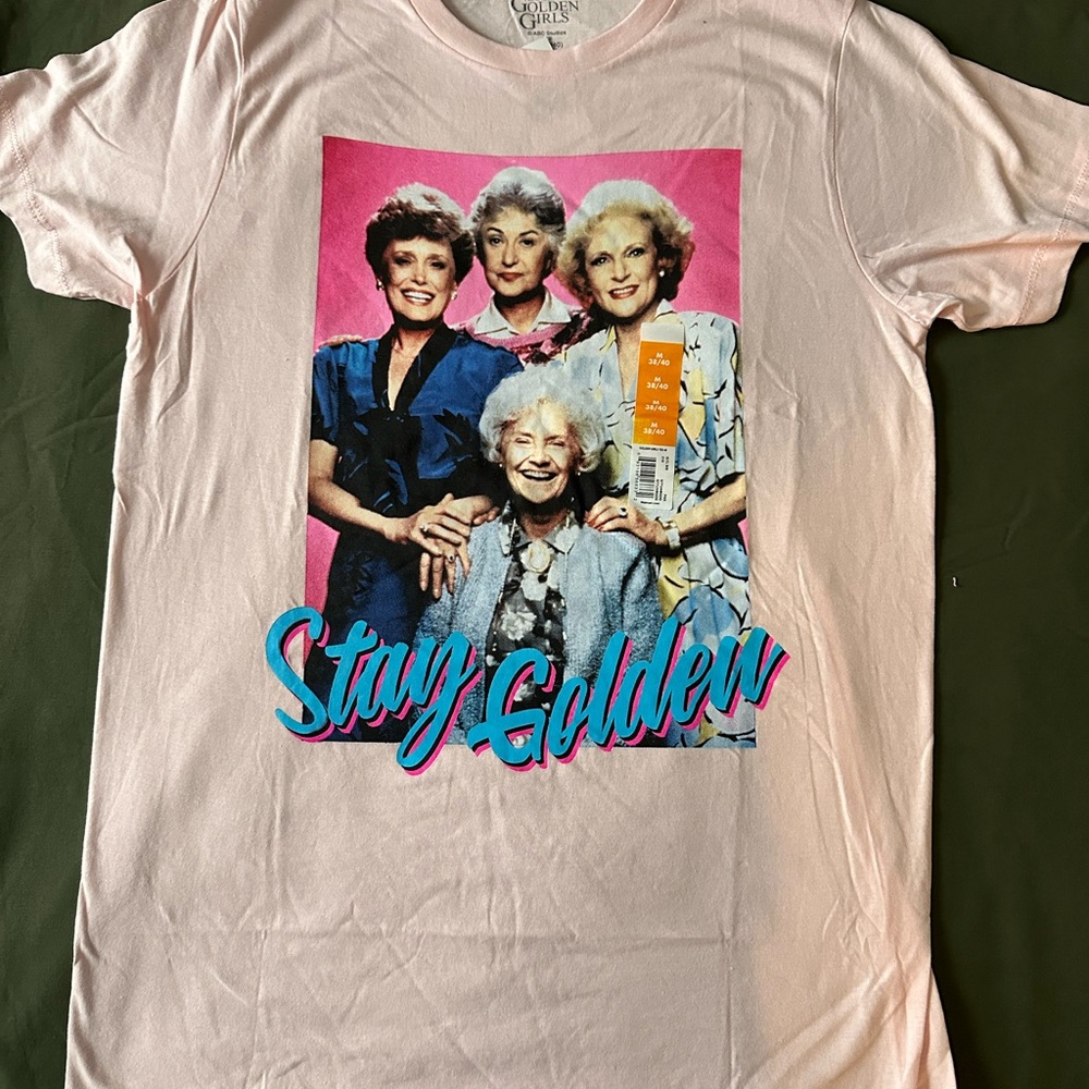 Pink 'Stay Golden' Graphic T-Shirt
